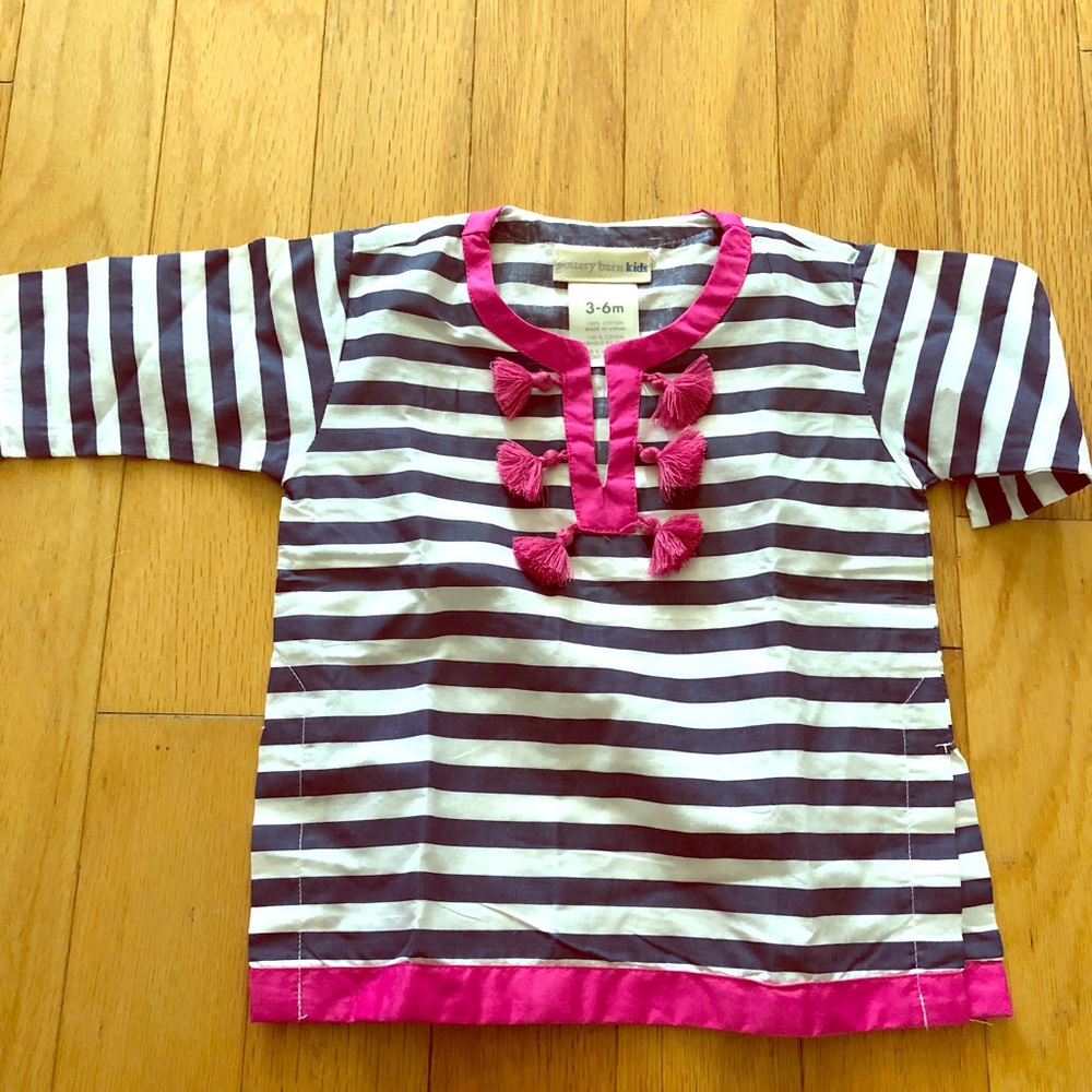 Pottery Barn Kids 3-6mos cover up with tassels